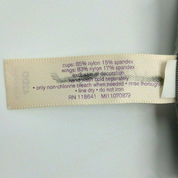 Cacique Lane Bryant Womens Bra Smooth Satin Full Coverage w/ Lace 42DD Gray - Picture 9 of 10